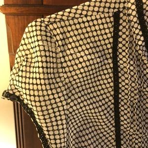 Black and white polkadot blouse